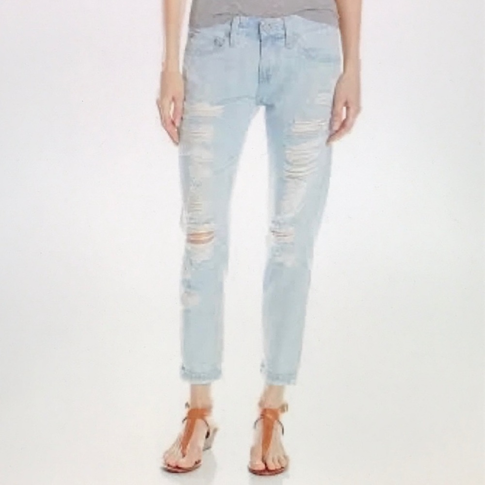 AG Destroyed Piper Slouchy Crop Jeans